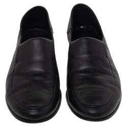 Giorgio Armani Black Leather Slip On Loafers Size 41