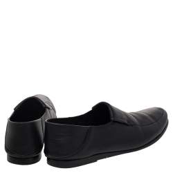 Giorgio Armani Black Leather Slip On Loafers Size 41