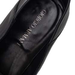 Giorgio Armani Black Leather Slip On Loafers Size 41