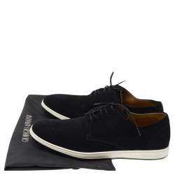 Giorgio Armani Black Suede Slip On Sneakers Size 41
