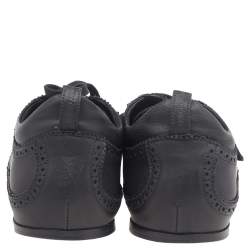 Pre Owned Giorgio Armani Black Brogue Leather Lace Up Derby Size 44