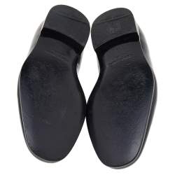 Giorgio Armani Black Patent Leather Smoking Loafers Size 43