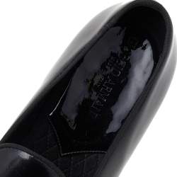 Giorgio Armani Black Patent Leather Smoking Loafers Size 43