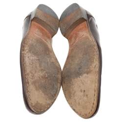 Giorgio Armani Dark Brown Leather Slip On Loafers Size 45