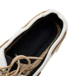 Giorgio Armani Black/White Nubuck Leather Espadrille Boat Shoes Size 43