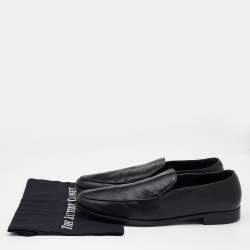 Giorgio Armani Black Lizard Embossed Leather Slip On Loafers Size 44