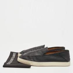 Giorgio Armani Black  Leather Low Top Sneakers Size 44