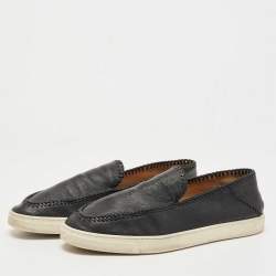 Giorgio Armani Black  Leather Low Top Sneakers Size 44