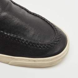 Giorgio Armani Black  Leather Low Top Sneakers Size 44