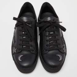 Giorgio Armani Black Leather Platform Sneakers Size 41