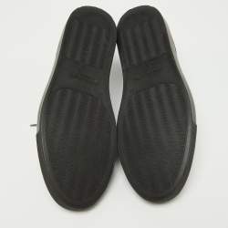 Pre Owned Giorgio Armani Black Leather High Top Derby Sneakers Size 42