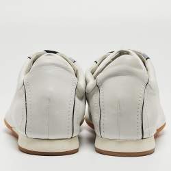 Giorgio Armani White Leather Lace Low Top Sneakers Size 43