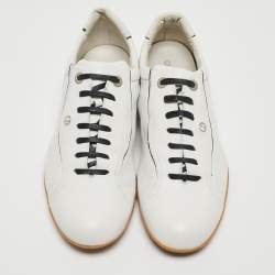 Giorgio Armani White Leather Lace Low Top Sneakers Size 43