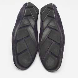 Giorgio Armani Navy Blue Suede Slip On Loafers Size 43.5