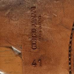 Pre Owned Giorgio Armani Black Leather Slip On Loafers Size 41