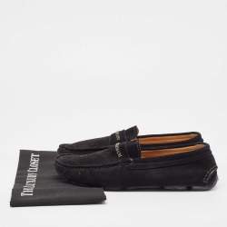 Giorgio Armani Black Suede Slip On Loafers Size 40