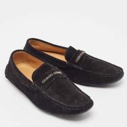 Giorgio Armani Black Suede Slip On Loafers Size 40