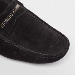 Giorgio Armani Black Suede Slip On Loafers Size 40