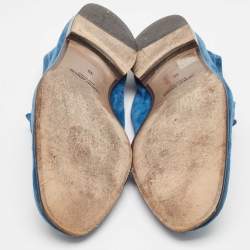Giorgio Armani Blue Suede Penny Slip On Loafers Size 43