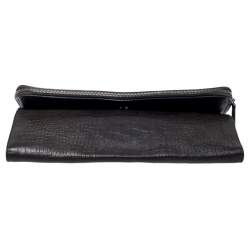 Giorgio Armani Dark Green Crocodile Embossed Leather Fold Over Document Case