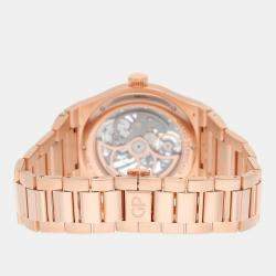 Pre Owned Girard Perregaux Laureato 81015-52-002-52A Automatic Grey 18k Rose Gold Men's Wristwatch 42 mm