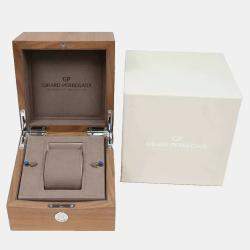 Pre Owned Girard Perregaux Laureato 81015-52-002-52A Automatic Grey 18k Rose Gold Men's Wristwatch 42 mm