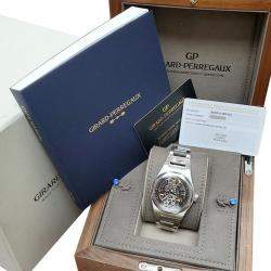 Pre Owned Girard Perregaux Laureato 81015-11-001-11A Automatic Skeleton Stainless Steel Men's Wristwatch 42 mm