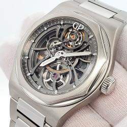 Pre Owned Girard Perregaux Laureato 81015-11-001-11A Automatic Skeleton Stainless Steel Men's Wristwatch 42 mm