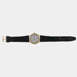Pre Owned Girard Perregaux 30 Anni Fiat 47990 Automatic White 18k Yellow Gold Men's Wristwatch 34 mm