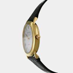 Pre Owned Girard Perregaux 30 Anni Fiat 47990 Automatic White 18k Yellow Gold Men's Wristwatch 34 mm