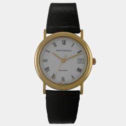 Pre Owned Girard Perregaux 30 Anni Fiat 47990 Automatic White 18k Yellow Gold Men's Wristwatch 34 mm