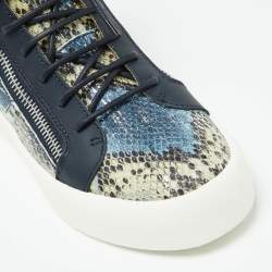 Pre Owned حذاء رياضي جوسيبي زانوتي جلد ثعبان متعدد الألوان بسلسلة مزدوجة عنق مرتفع مقاس 41.5