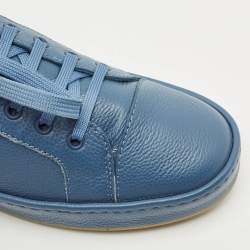 Giuseppe Zanotti Blue Leather and Suede GZ-City Sneakers Size 42.5