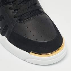 Pre Owned Giuseppe Zanotti Black Leather and Mesh Talon Sneakers Size 45