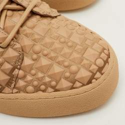 Pre Owned Giuseppe Zanotti Frankie Size 42 Beige Leather and Rubber Low Top Sneakers