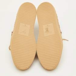 Pre Owned Giuseppe Zanotti Frankie Size 42 Beige Leather and Rubber Low Top Sneakers