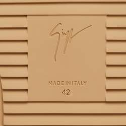 Pre Owned Giuseppe Zanotti Frankie Size 42 Beige Leather and Rubber Low Top Sneakers