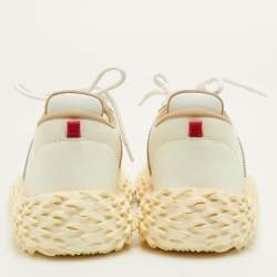 مملوكة مسبقًا Giuseppe Zanotti Urchin Size 42 Off White Leather and Mesh Low Top Sneakers