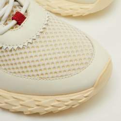 مملوكة مسبقًا Giuseppe Zanotti Urchin Size 42 Off White Leather and Mesh Low Top Sneakers