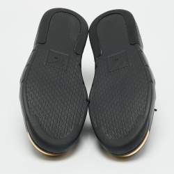 Pre Owned Giuseppe Zanotti Talon Size 44 Black Leather and Suede Lace Up Sneakers