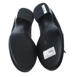 Pre Owned Giuseppe Zanotti Black Textured Suede Kramer Shark Tooth Smoking Slippers Size 40