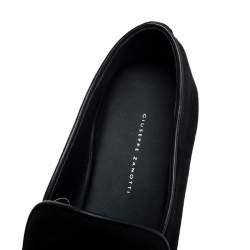 Pre Owned Giuseppe Zanotti Black Suede Cut Smoking Slippers Size 44