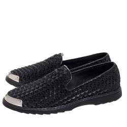 Pre Owned Giuseppe Zanotti Black Studded Rubber Slip On Sneakers Size 44