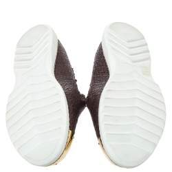 Pre Owned Giuseppe Zanotti Brown Woven Leather Slip On Sneakers Size 46