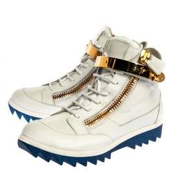 Pre Owned Giuseppe Zanotti White Leather Birel Vague High Top Sneakers Size 41