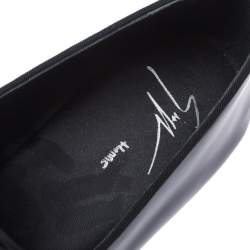 Giuseppe Zanotti Black Patent Leather Cummerbund Slip On Loafers Size 44