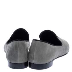 Pre Owned Giuseppe Zanotti Grey Suede Kevin Smoking Slippers Size 43