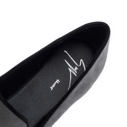 Pre Owned Giuseppe Zanotti Grey Suede Kevin Smoking Slippers Size 43
