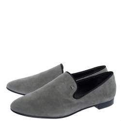 Pre Owned Giuseppe Zanotti Grey Suede Kevin Smoking Slippers Size 43