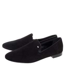 Pre Owned Giuseppe Zanotti Black Suede Kevin Smoking Slippers Size 44